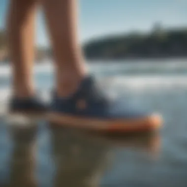 Roxy Surf Shoes in Action During a Water Sports Event Roxy surf shoes in action during a water sports event