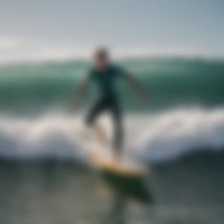 An RVCA surfboard in action on a vibrant wave, illustrating its performance.