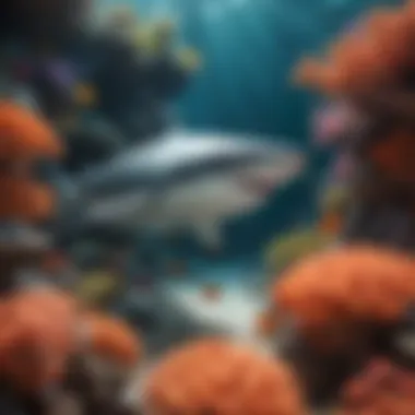 Shark Encounter in Lush Coral Reef