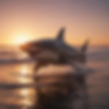 Magnificent Shark Silhouette in Glowing Sunset