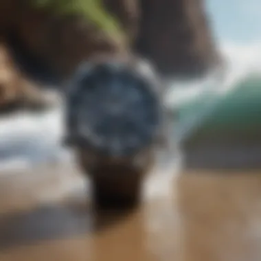 A Shark Surf Watch in action during a surf session, highlighting its durability and water resistance.