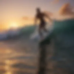 Sunset Surfing Short Board