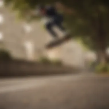 Skateboarder executing a perfect ollie technique