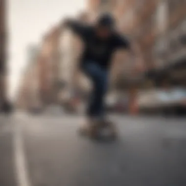 Skateboarder practicing ollie technique on a city street