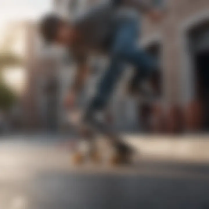 Skateboarder executing a perfect kickflip