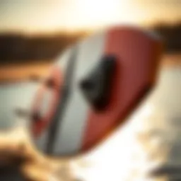 Close-up view of the Slingshot Misfit kiteboard showcasing its design features