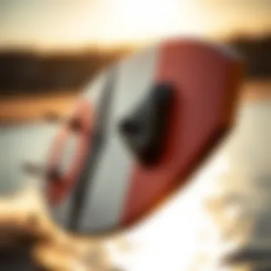 Close-up view of the Slingshot Misfit kiteboard showcasing its design features