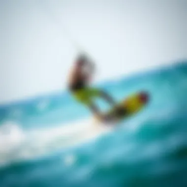 The Slingshot Misfit kiteboard in action on the water