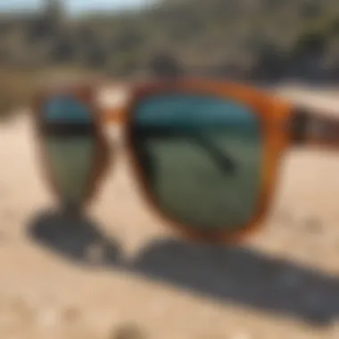 Close-up of Smith shoutout sunglasses with UV protection technology