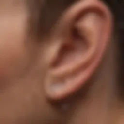 Anatomy of the ear showing water retention areas