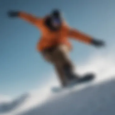 Snowboarder performing a stylish trick in a virtual game