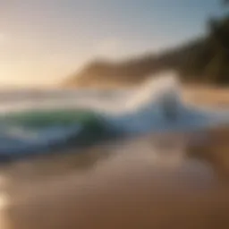 Scenic view of Byron Bay's iconic surf beach with crashing waves