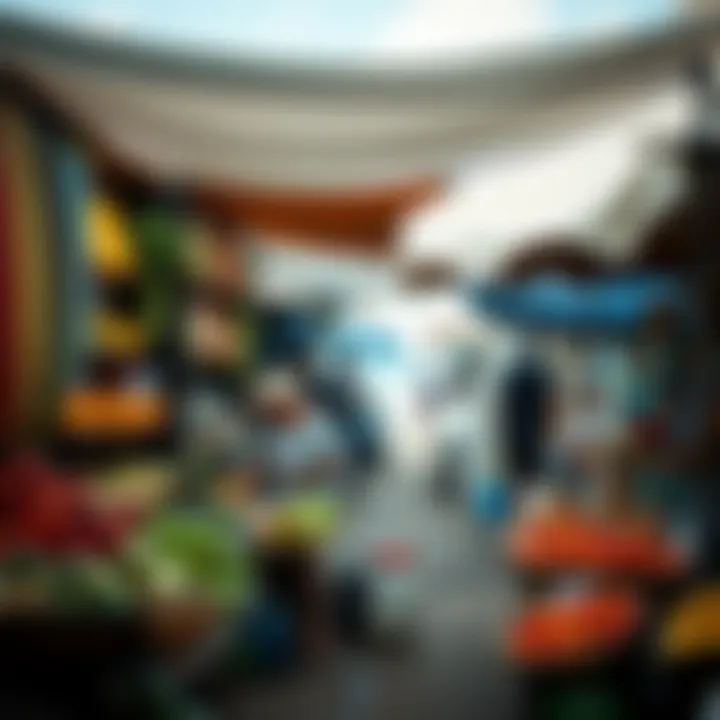 A vibrant local market with fresh produce and artisan crafts, reflecting the culture of the Dominican Republic