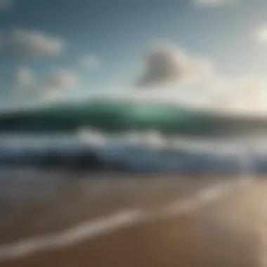 Ocean waves under cloudy sky