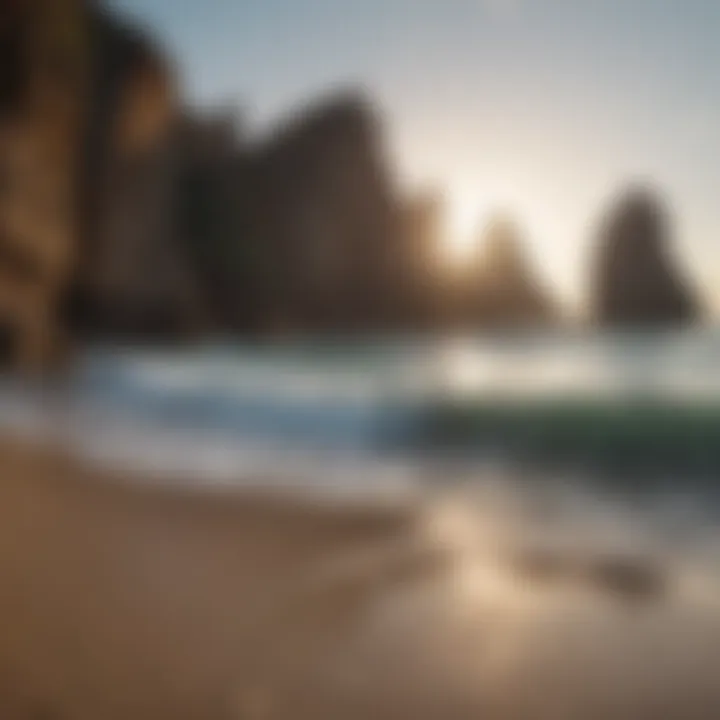 Surfing among rock formations at Zicatela Beach