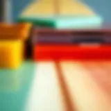 Close-up view of surfboard wax types