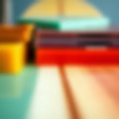 Close-up view of surfboard wax types