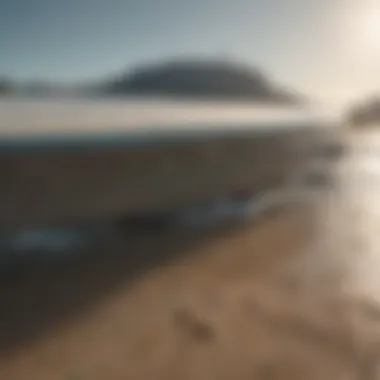 Surfboard with perfectly waxed surface