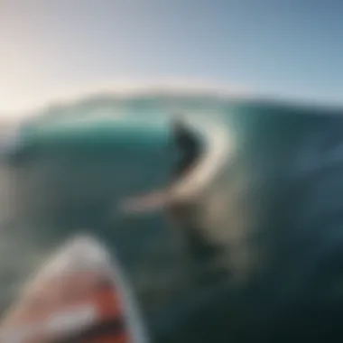 Surfer capturing footage with a GoPro while riding a wave