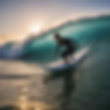 Surfer catching a wave at Rancho Estero y Mar