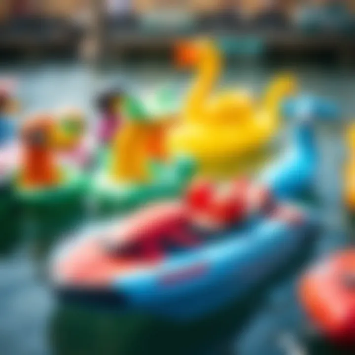 Colorful selection of surfer dude water toys