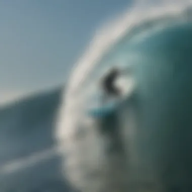 Surfer Riding the Curl with Precision