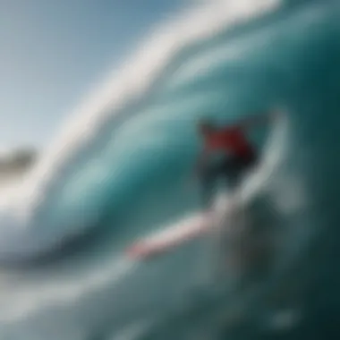 Surfer Riding Gigantic Wave