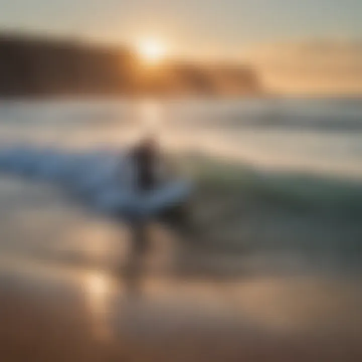 Surfer assessing wave conditions at Surfline San Onofre