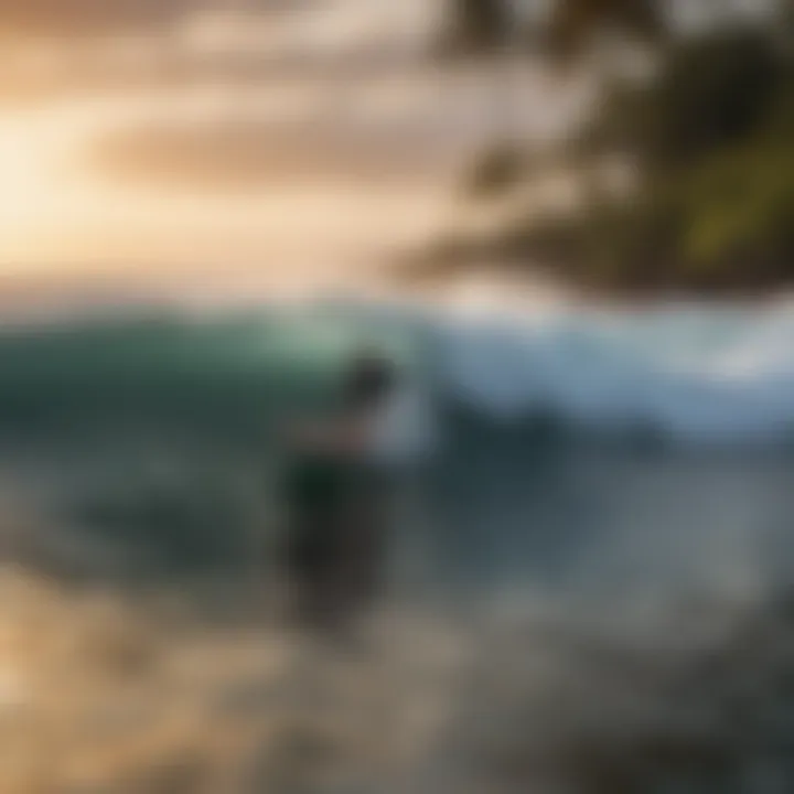 Surfer navigating the break at Kahalu'u Beach Park