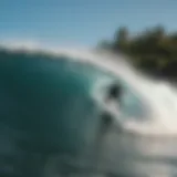 Surfer riding a perfect wave in Costa Rica