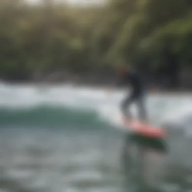 Surf instructor giving tips to a student in Costa Rica