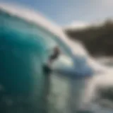 Surfer catching a barrel wave at Honolii Beach Park