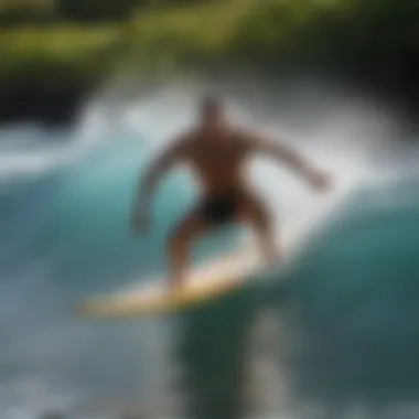 Surfer carving through the waters at Carlsmith Beach Park