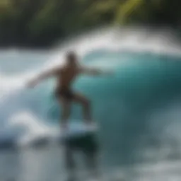 Surfer catching a wave at Honolii Beach Park