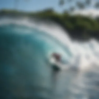 Surfer navigating the breaks at Richardson's Ocean Park