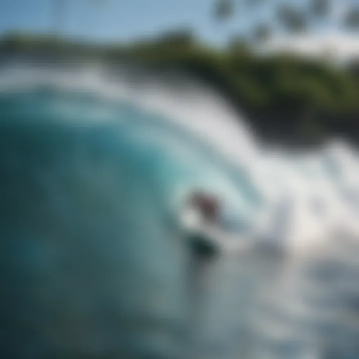 Surfer navigating the breaks at Richardson's Ocean Park