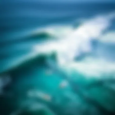 An aerial view showcasing the surf breaks of Dominical