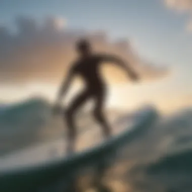 Instructor guiding a novice surfer on the waves