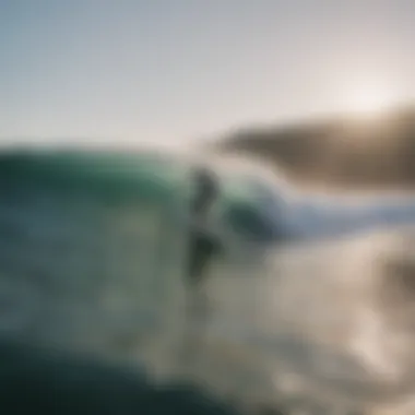 Surfer navigating the waves at Praia do Norte