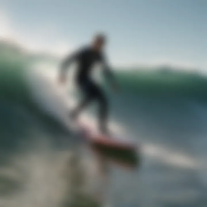 Surfer navigating through the waves at Point Leo