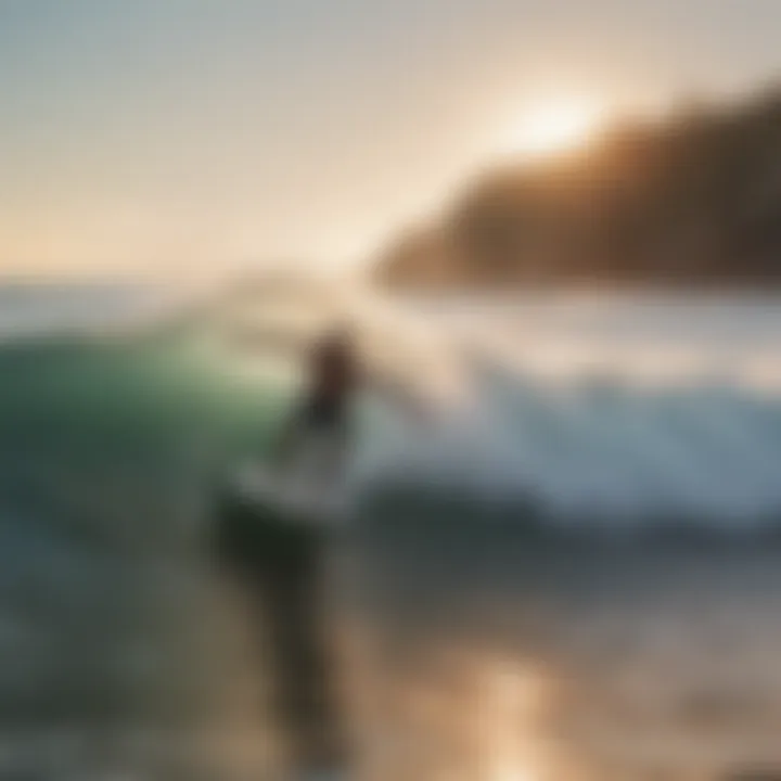 Surfer riding a wave at Torquay Beach