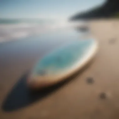 Eco-friendly surfboards lined up on the shore