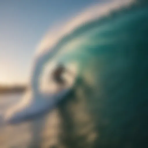 Surfer catching a barrel wave at Panama City beach