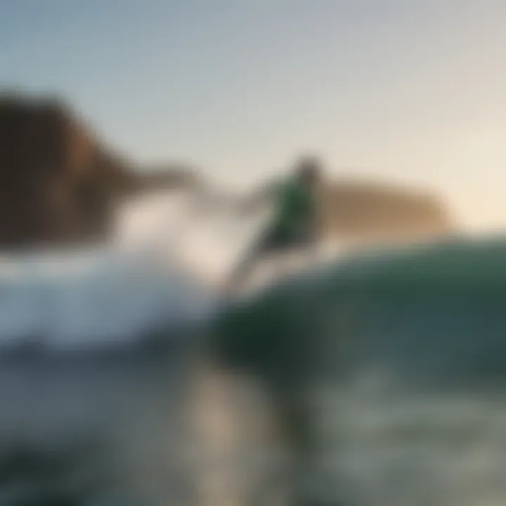 Surfer Executing a Perfect Cutback Maneuver