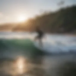Surfer riding a wave at Rincon Beach