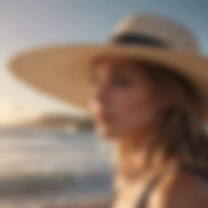 Surfer wearing a wide-brimmed sun hat