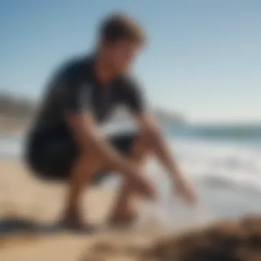 Community event focused on beach clean-up with volunteers