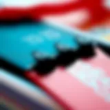 Detailed view of swim fin strap materials