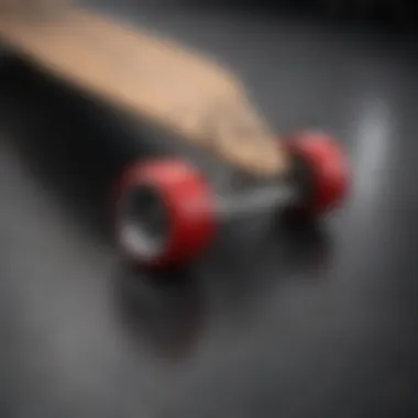 Close-up view of the sleek design features of a Ten Toes Longboard