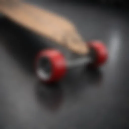 Close-up view of the sleek design features of a Ten Toes Longboard